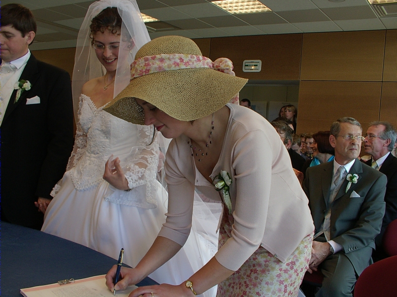 Signature du t&eacute;moin de la mari&eacute;e
